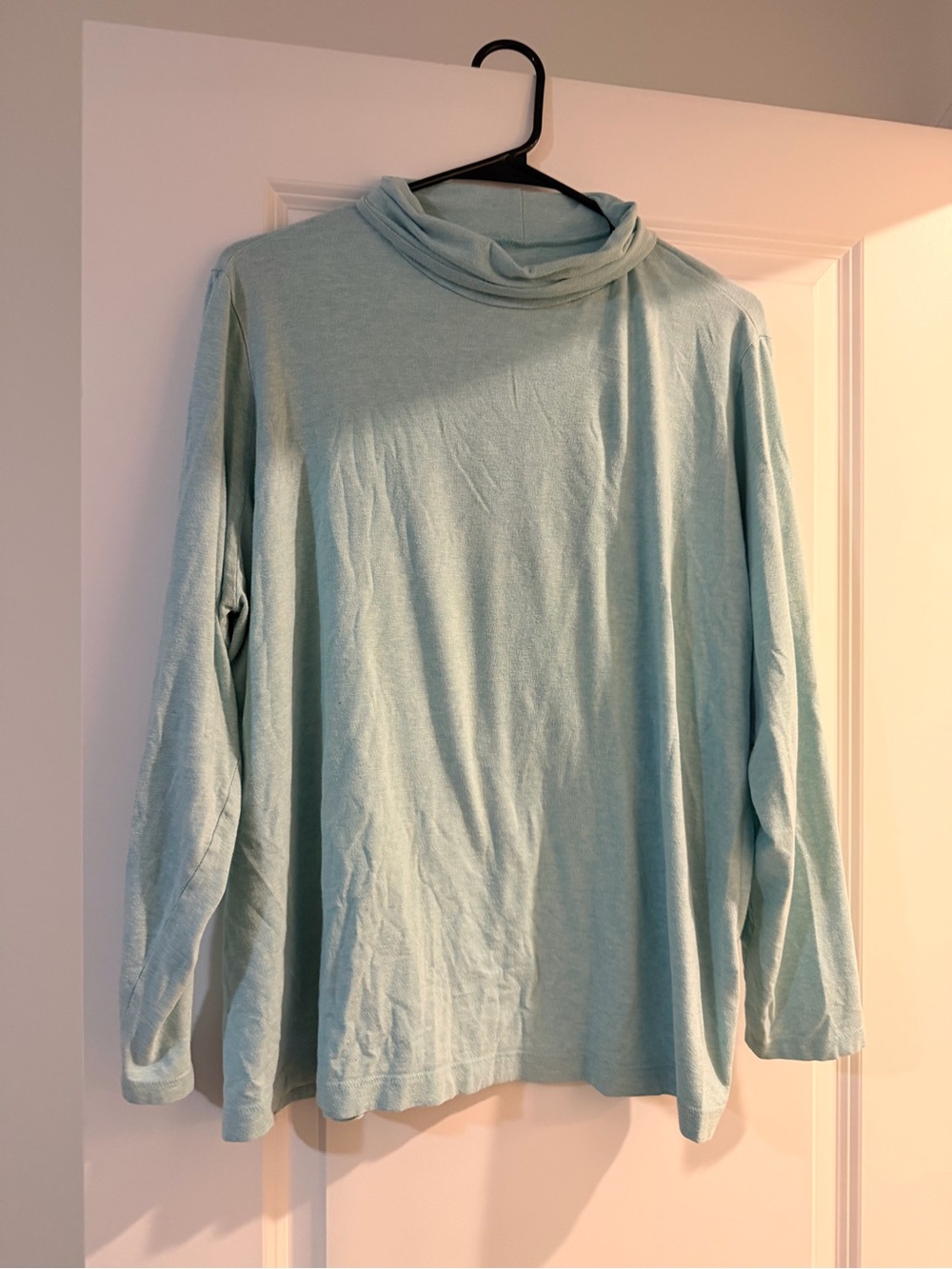 Light Blue Long Sleeve Turtleneck Sweater - women